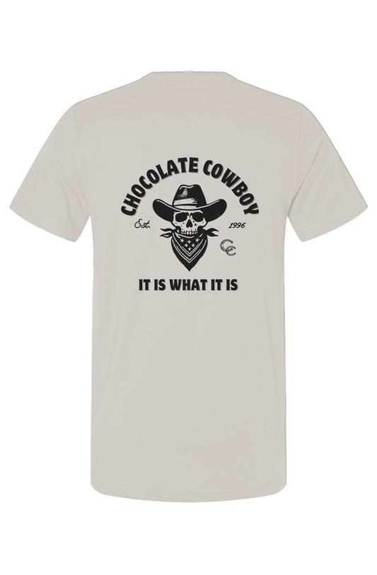 Chocolate Cowboy Skeleton Tee – &amp;quot;It Is What It Is&amp;quot;